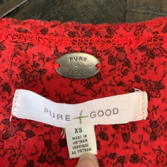 Anthropologie Pure+Good Red Slub Scoop tank top - Picture 3 of 5